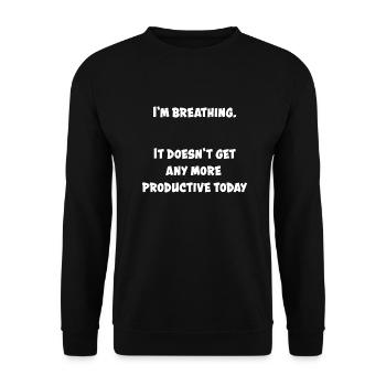 Im breathing funny lustig - Unisex Pullover - Schwarz - Vorne - Alina (178cm) & Michal (187cm)