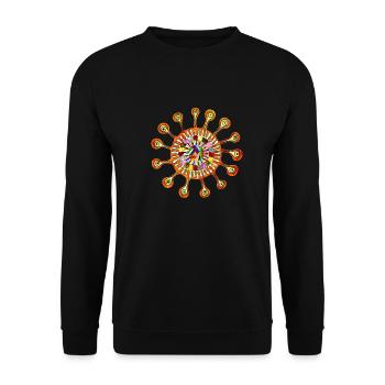 Fleur de mandala 3 - Sweat-shirt Unisexe - noir - Devant - Alina (178cm) & Michal (187cm)