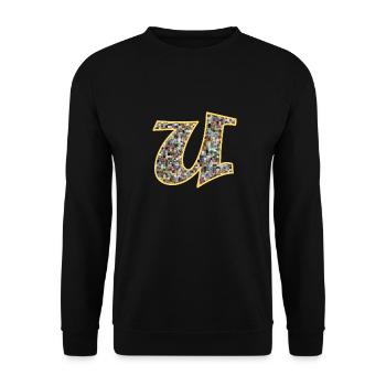 unknowns.de logo yellow avatar plain - Unisex Pullover - Schwarz - Vorne - Alina (178cm) & Michal (187cm)