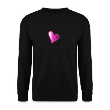 Pink heart - Unisex Sweatshirt - black - Front - Alina (178cm) & Michal (187cm)