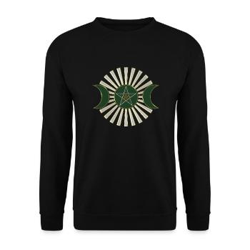 Lune - Pentagram - Vénus fleur - vert - Sweat-shirt Unisexe - noir - Devant - Alina (178cm) & Michal (187cm)