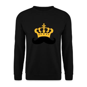 herrscher koenig krone prinz mustache schnurrbart - Unisex Pullover - Schwarz - Vorne - Alina (178cm) & Michal (187cm)