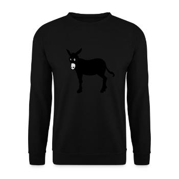 Catalan donkey, symbol of Catalonia Barcelona - Unisex Sweatshirt - black - Front - Alina (178cm) & Michal (187cm)