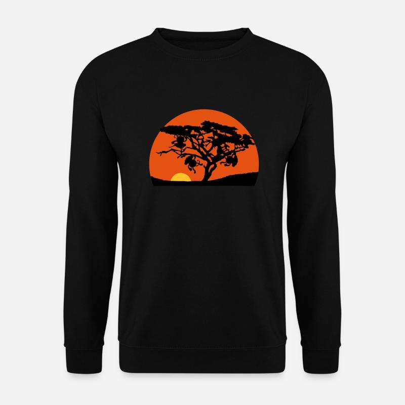 Africa tree sunset monkey - Unisex Sweatshirt - black
