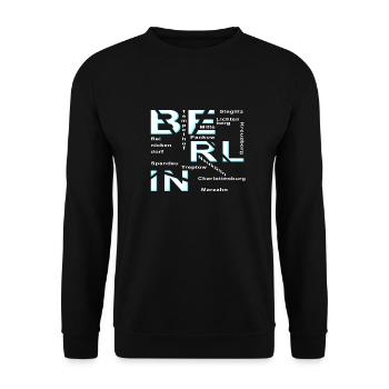 Berlin - Unisex Pullover - Schwarz - Vorne - Alina (178cm) & Michal (187cm)