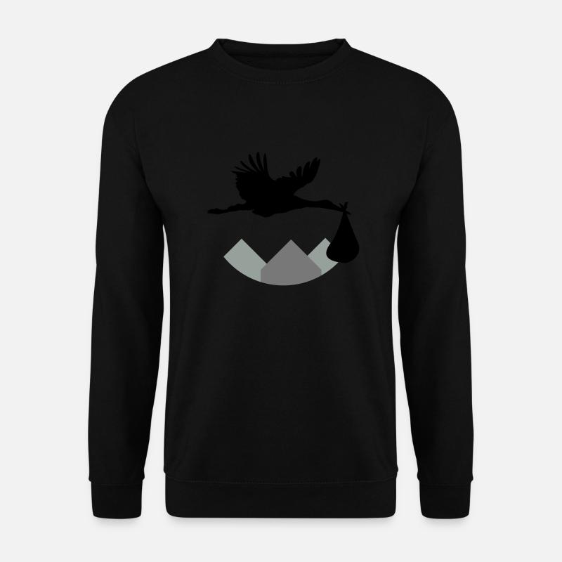 Stork & Baby (Vector) - Unisex Sweatshirt - black