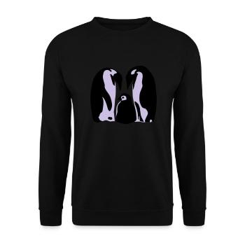 Penguins, Penguin family - Unisex Sweatshirt - black - Front - Alina (178cm) & Michal (187cm)