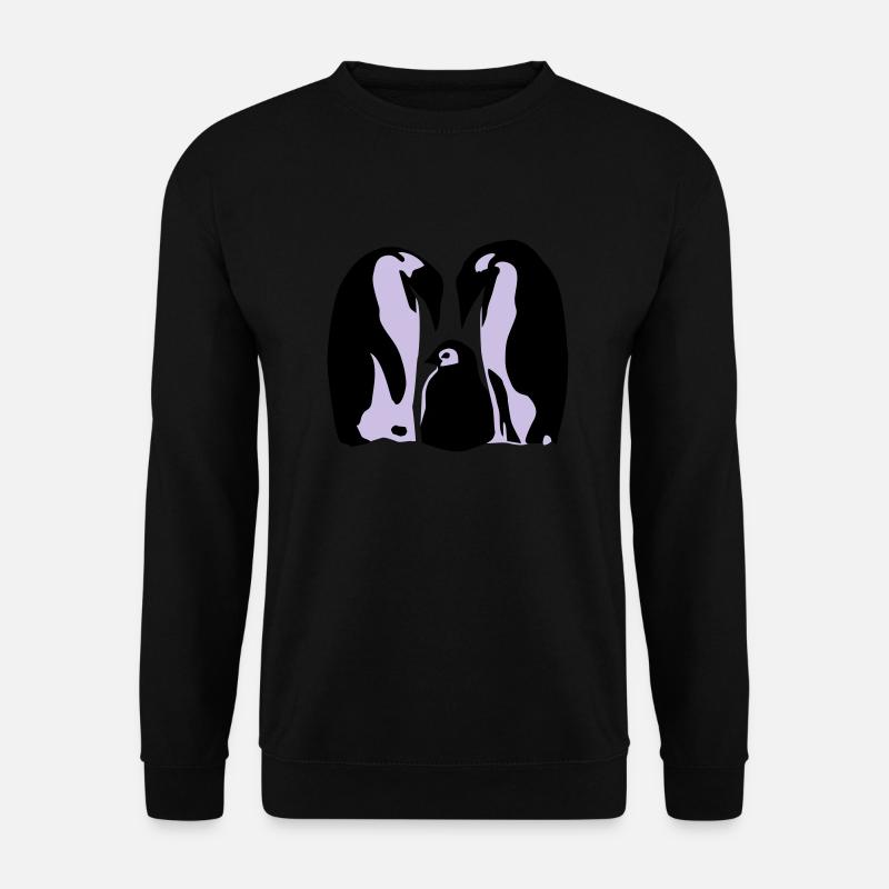 Pinguine, Pinguinfamilie - Unisex Pullover - Schwarz