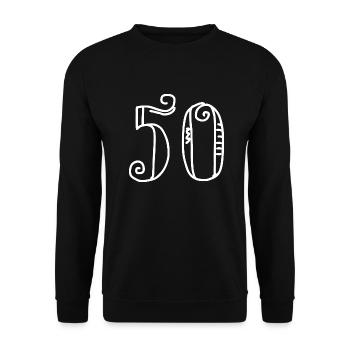 50 Jubiläum Geburtstag Ehrentag Geschenk Jahrestag - Unisex Pullover - Schwarz - Vorne - Alina (178cm) & Michal (187cm)
