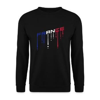 color france text graffiti drops team schraeg he - Unisex Sweatshirt - black - Front - Alina (178cm) & Michal (187cm)