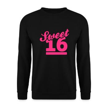 sweet 16 - Unisex Pullover - Schwarz - Vorne - Alina (178cm) & Michal (187cm)