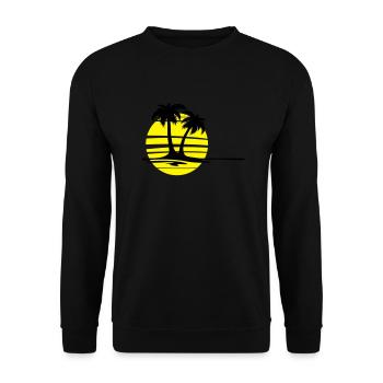 Holiday - Palmen Sonne - Unisex Pullover - Schwarz - Vorne - Alina (178cm) & Michal (187cm)
