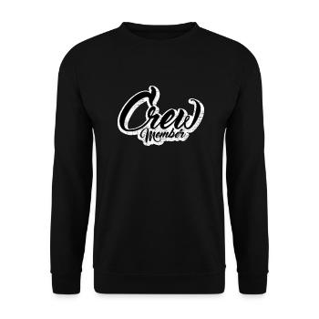 Crew Member | Typography Logo - Unisex Sweatshirt - black - Front - Alina (178cm) & Michal (187cm)
