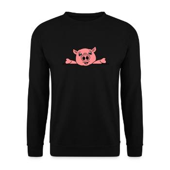 text schreiben leere fläche mauer sitzend freundli - Unisex Pullover - Schwarz - Vorne - Alina (178cm) & Michal (187cm)