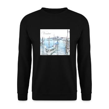 Venedig Gondel Italien - Unisex Pullover - Schwarz - Vorne - Alina (178cm) & Michal (187cm)