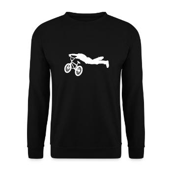 BMX, MTB / Mountain bike Super man tricks, trick - Unisex Sweatshirt - black - Front - Alina (178cm) & Michal (187cm)