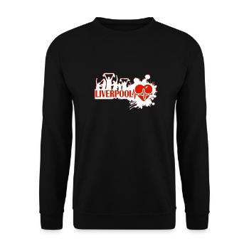 Liverpool Sport Fan Motiv - Unisex Pullover - Schwarz - Vorne - Alina (178cm) & Michal (187cm)
