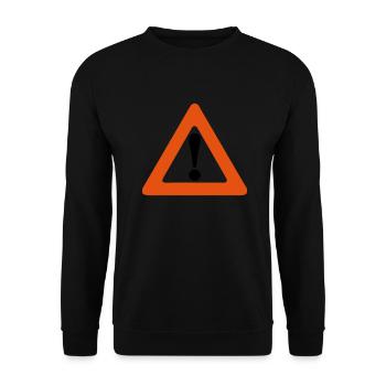panneau danger icone exclamation triangle - Sweat-shirt Unisexe - noir - Devant - Alina (178cm) & Michal (187cm)