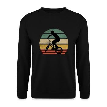Chemise de vélo de sport rétro vintage BMX Rider - Sweat-shirt Unisexe - noir - Devant - Alina (178cm) & Michal (187cm)