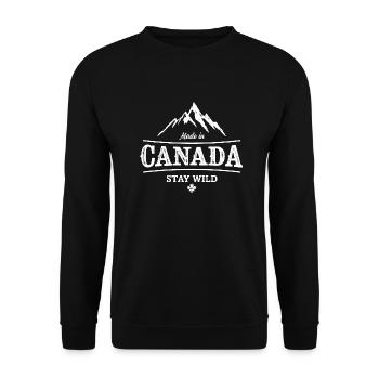 FABRIQUÉ AU CANADA RESTEZ SAUVAGE - Sweat-shirt Unisexe - noir - Devant - Alina (178cm) & Michal (187cm)