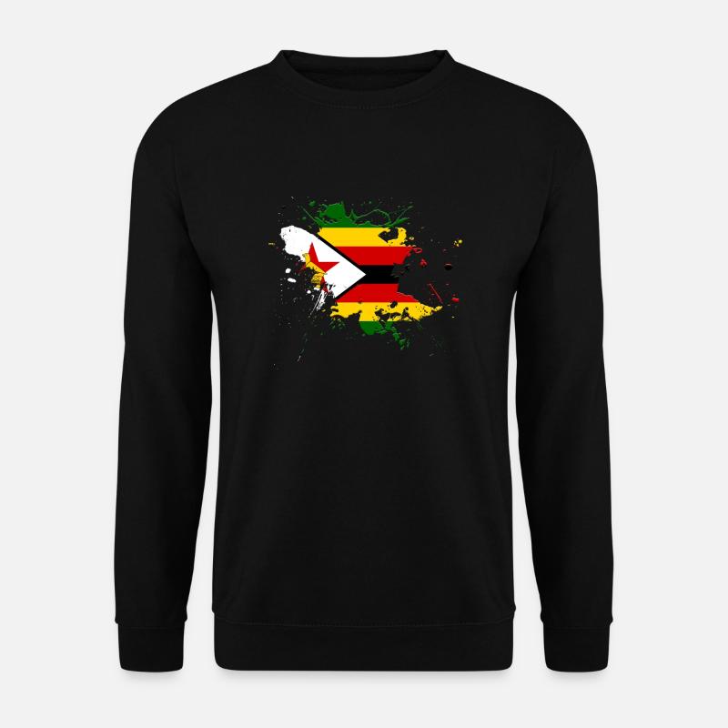 Simbabwe Flagge als Farbklecks - Unisex Pullover - Schwarz