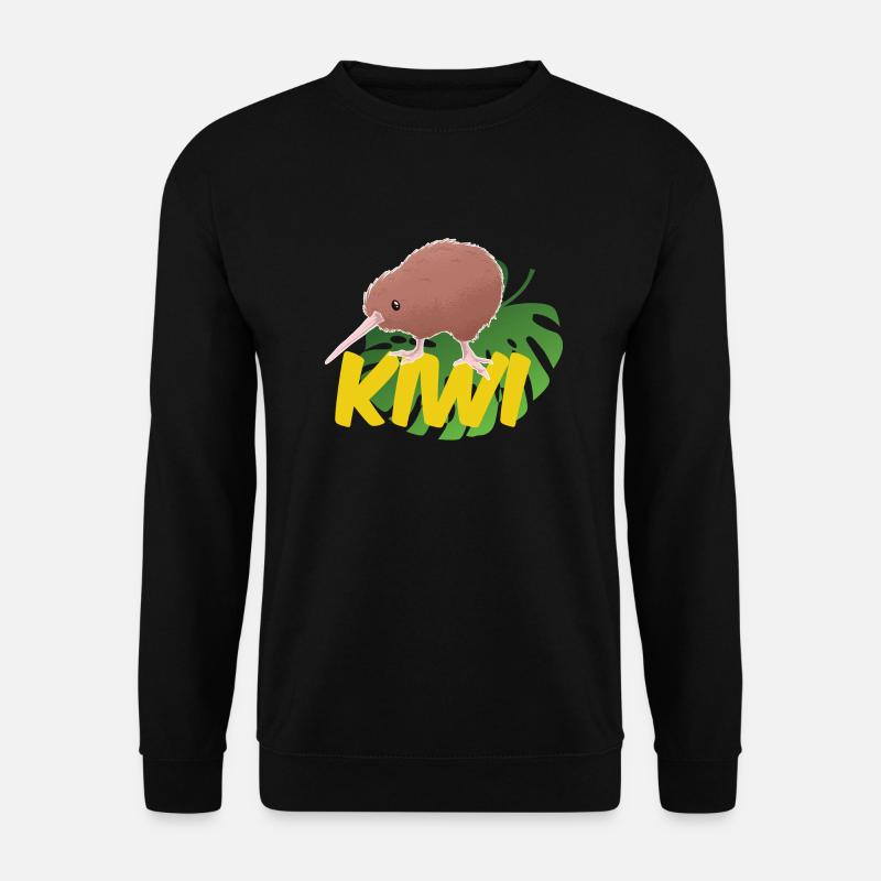 Kiwi sur une feuille - Sweat-shirt Unisexe - noir