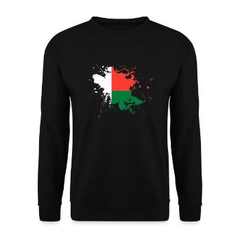 Le drapeau de Madagascar comme taches de peinture - Sweat-shirt Unisexe - noir - Devant - Alina (178cm) & Michal (187cm)