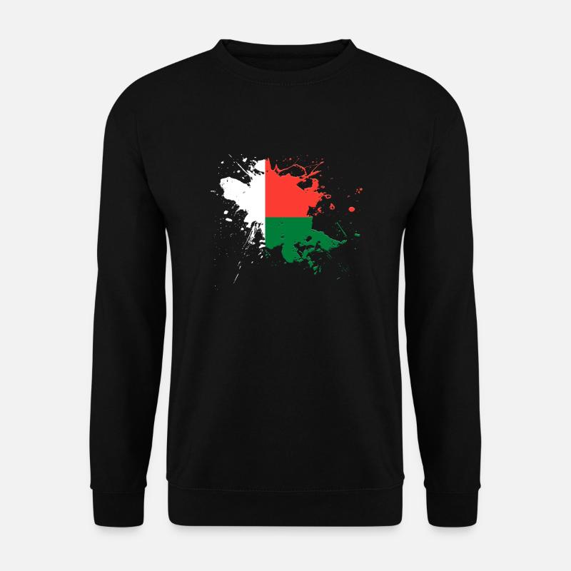 Le drapeau de Madagascar comme taches de peinture - Sweat-shirt Unisexe - noir