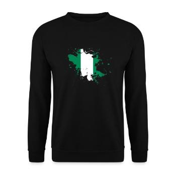 Nigeria flag as a splash of color - Unisex Sweatshirt - black - Front - Alina (178cm) & Michal (187cm)