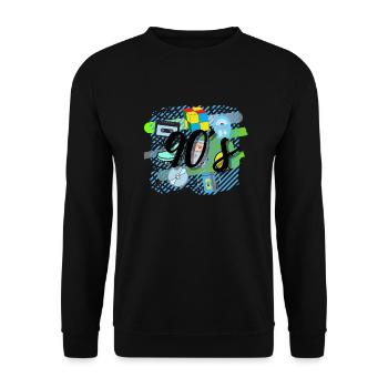 Années 90 - Sweat-shirt Unisexe - noir - Devant - Alina (178cm) & Michal (187cm)