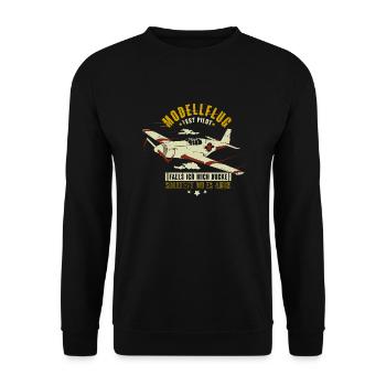 Modellflieger Modellflug RC Flugzeug Test Pilot - Unisex Pullover - Schwarz - Vorne - Alina (178cm) & Michal (187cm)
