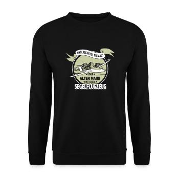 Segelflieger Segelflugzeug Pilot Geschenk - Unisex Pullover - Schwarz - Vorne - Alina (178cm) & Michal (187cm)