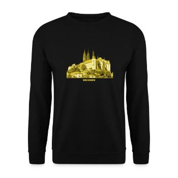 Meissen Castle Saxony porcelain Böttger Elbe wine - Unisex Sweatshirt - black - Front - Alina (178cm) & Michal (187cm)