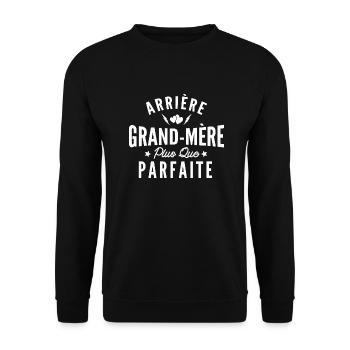 arrière grand mère plus que parfaite -humour mamie - Sweat-shirt Unisexe - noir - Devant - Alina (178cm) & Michal (187cm)
