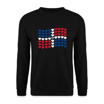 La République dominicaine drapeau du coeur - Sweat-shirt Unisexe - noir - Devant - Alina (178cm) & Michal (187cm)