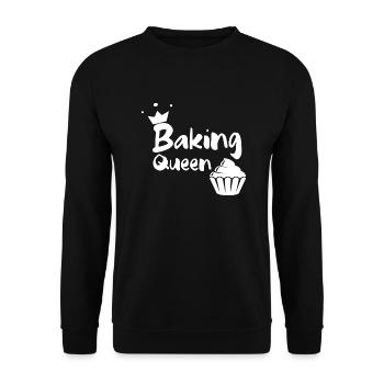 Baking Queen funny humor cupcake gift - Unisex Sweatshirt - black - Front - Alina (178cm) & Michal (187cm)