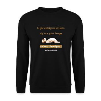 yOGA Hund-wichtiges im Leben - Unisex Pullover - Schwarz - Vorne - Alina (178cm) & Michal (187cm)