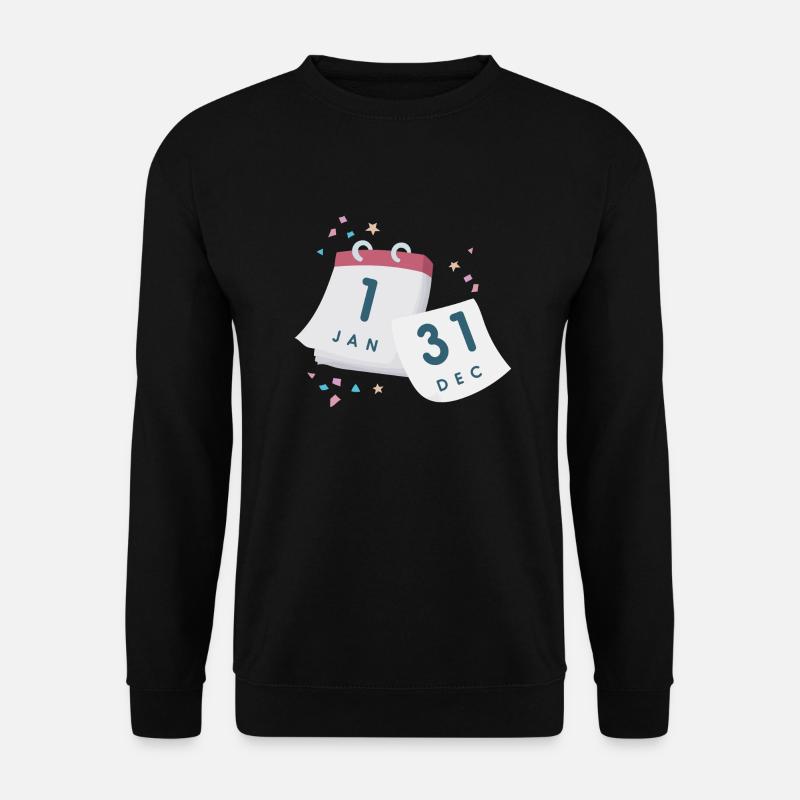 Kalender Silvester - Unisex Pullover - Schwarz