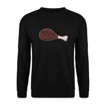 Poulet grillé Wing Barbeque Grillen BBQ - Sweat-shirt Unisexe - noir - Devant - Alina (178cm) & Michal (187cm)