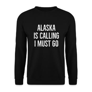 Alaska ruft ich muss gehen - Unisex Pullover - Schwarz - Vorne - Alina (178cm) & Michal (187cm)