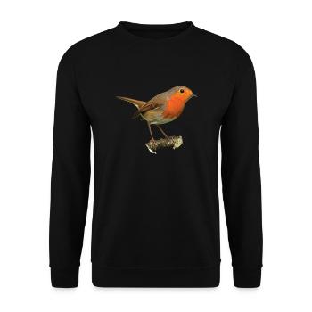 Redthroat1 Robin - Unisex Sweatshirt - black - Front - Alina (178cm) & Michal (187cm)