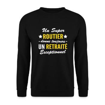 un super routier donne un retraité exceptionnel - Sweat-shirt Unisexe - noir - Devant - Alina (178cm) & Michal (187cm)