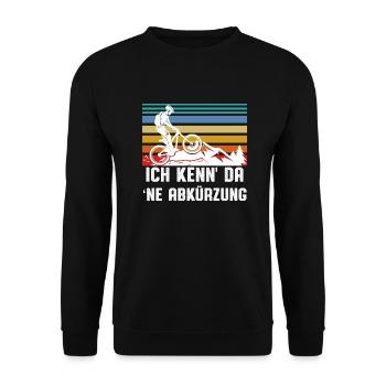 Ich kenn da ne Abkürzung - Unisex Pullover - Schwarz - Vorne - Alina (178cm) & Michal (187cm)