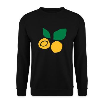Aprikosenfrucht c2 - Unisex Pullover - Schwarz - Vorne - Alina (178cm) & Michal (187cm)