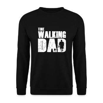 THE walking DAD Gassi gehen mit dem Hund Vatertag - Unisex Pullover - Schwarz - Vorne - Alina (178cm) & Michal (187cm)