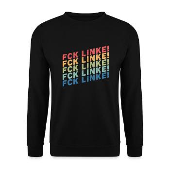 Fck Linke! - Unisex Pullover - Schwarz - Vorne - Alina (178cm) & Michal (187cm)