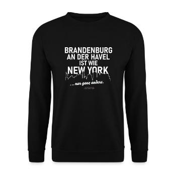 Brandenburg an der Havel - Unisex Pullover - Schwarz - Vorne - Alina (178cm) & Michal (187cm)
