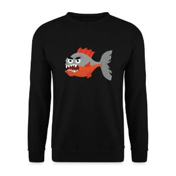 Piranha - Unisex Sweatshirt - black - Front - Alina (178cm) & Michal (187cm)
