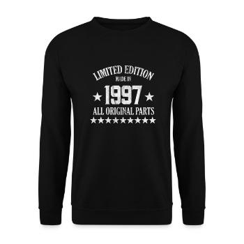 Vintage millésime 1997 anniversaire cadeau - Sweat-shirt Unisexe - noir - Devant - Alina (178cm) & Michal (187cm)