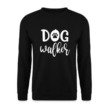 Dog Walker Funny Gift - Unisex Sweatshirt - black - Front - Alina (178cm) & Michal (187cm)